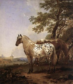 尼古拉 波桑 Landscape With Two Horses
